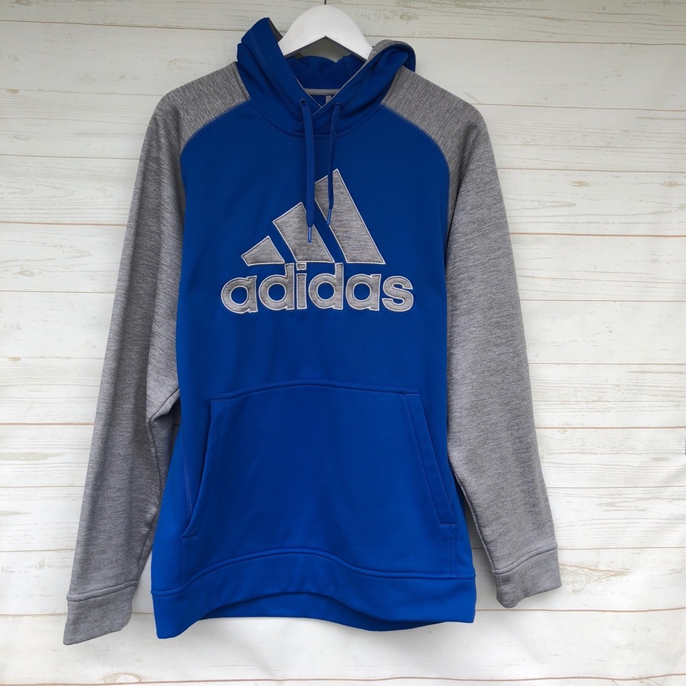 Blue and Grey Adidas Hoodie